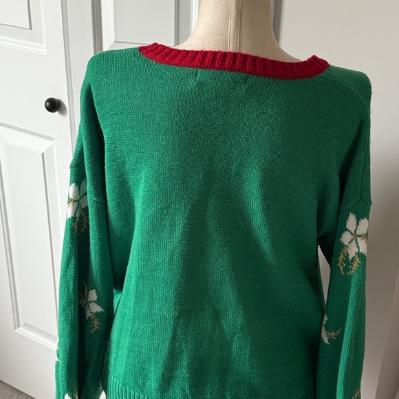 33 Degrees home for the Holidays Festive Green Sweater size XL - Picture 5 of 8